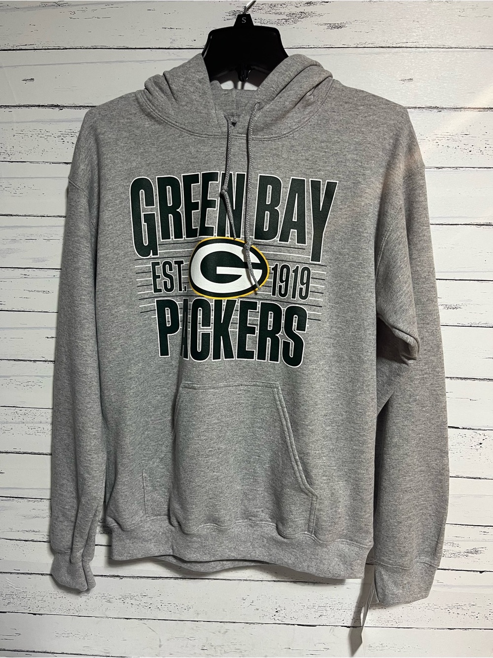 Green Bay Packers Gray Pullover Hoodie NFL Fleece Sweatshirt Men’s Small NWT